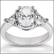Big diamonds engagement ring three stone 2.71 ct. ring