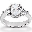 Big diamonds engagement ring three stone 2.71 ct. ring