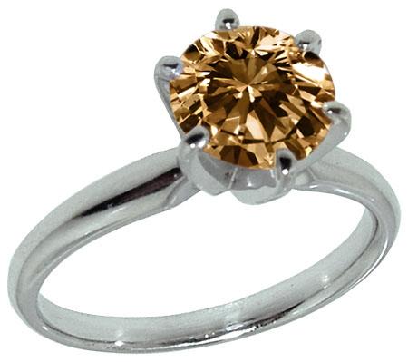 0.75 carat champagne diamond engagement ring gold