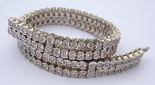 24.5 carats carpet diamond tennis bracelet round bezel