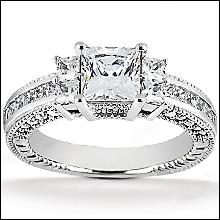2.62 Ct. Princess cut DIAMOND RING white gold F VS1 new