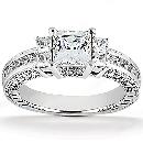 2.62 Ct. Princess cut DIAMOND RING white gold F VS1 new