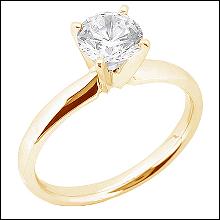 0.75 ct. diamond solitaire ring 4 prong set yellow gold