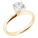 0.75 ct. diamond solitaire ring 4 prong set yellow gold
