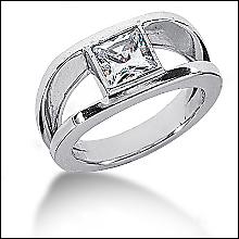 0.75 Ct. Diamond solitaire ring princess cut gold ring