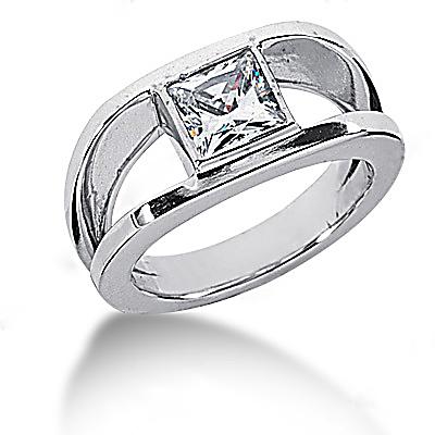 0.75 Ct. Diamond solitaire ring princess cut gold ring