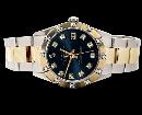 Date just pearl master diamond rolex watch black diamond dial SS & gold oyster