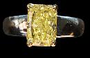 0.75 ct. yellow canary radiant diamond solitaire ring