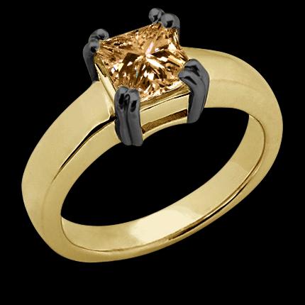 0.75 Ct. Yellow gold brown diamond jewelry ring new