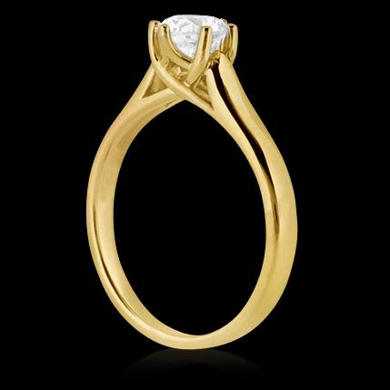0.75 ct.Diamonds solitaire 6 prong gold yellow ring new