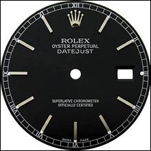 Black stick dial for rolex gents watch datejust dial