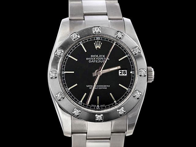 Black stick dial rolex oyster date just watch pearlmaster diamond bezel