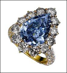 Blue & white diamonds 2.50 cts. Wedding ring