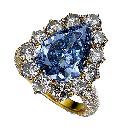 Blue & white diamonds 2.50 cts. Wedding ring