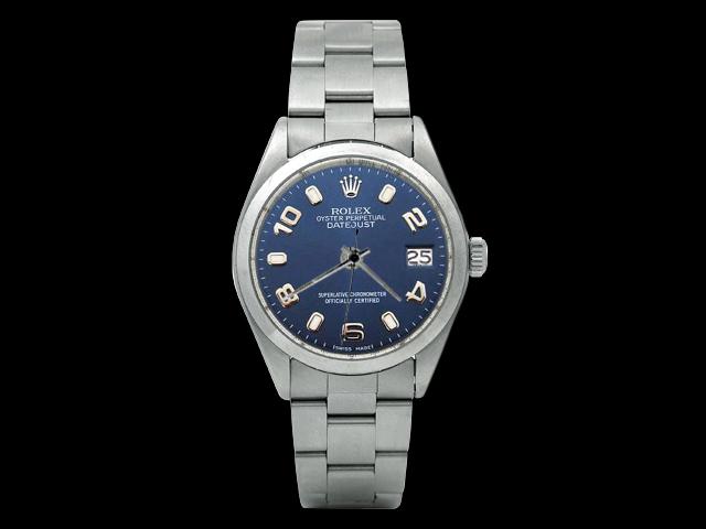 Blue Arabic dial rolex date just watch oyster bracelet datejust