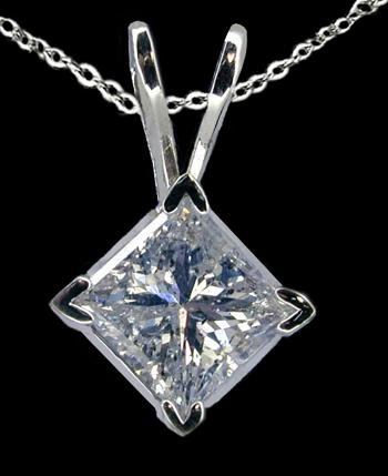 Big diamond 3.01 ct. pendant locket with chain gold new