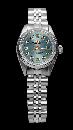 Blue diamond dial lady rolex fluted bezel SS jubilee bracelet datejust watch