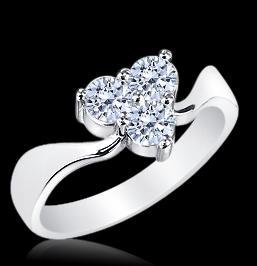0.70 carat diamonds trilogy ring 14K white gold F VVS1 solitaire jewelry