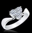 0.70 carat diamonds trilogy ring 14K white gold F VVS1 solitaire jewelry