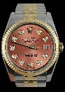 Brown diamond dial fluted bezel datejust gents watch SS & gold jubilee rolex