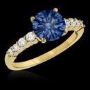 0.75 ct. blue diamond engagement ring yellow gold new