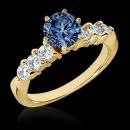 0.98 ct.blue & white diamonds anniversary ring gold new