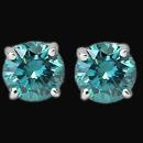 1.20 carat Blue diamond earring stud white gold gorgeous earring