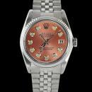 Brown diamond dial fluted bezel SS jubilee bracelet date just men watch rolex