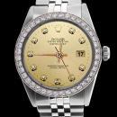 Champagne diamond dial bezel gents date just watch SS jubilee rolex bracelet