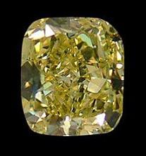 Cushion cut fancy yellow loose diamond 2.0 carats