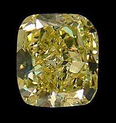Cushion cut fancy yellow loose diamond 2.0 carats