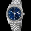 Date just rolex mens watch black stick dial SS datejust