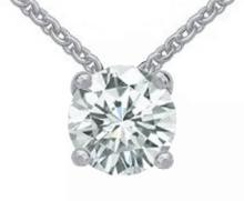 Diamond pendant white gold 1.25 ct. diamond necklace
