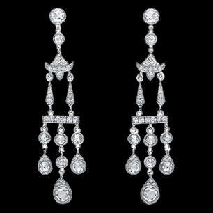 Diamonds Chandelier earring 3.5 carat white gold hanging jewelry women