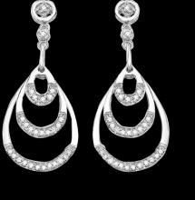 Diamonds chandelier earring pair white gold women diamond 2.50 carat earrings