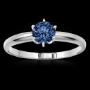 1 carat Blue diamond solitaire engagement ring gold white