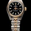 Black stick dial lady rolex datejust watch jubilee bracelet SS & pink gold