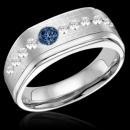 Blue & white diamonds wedding band gold ring 1.75 carat