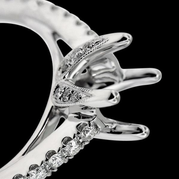 0.60 carats Semi mounting antique style diamond ring semi mount ring