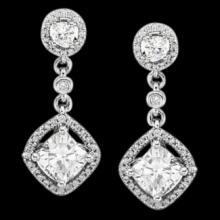 Sparkling diamonds chandelier earrings 3.50 carat diamond earring