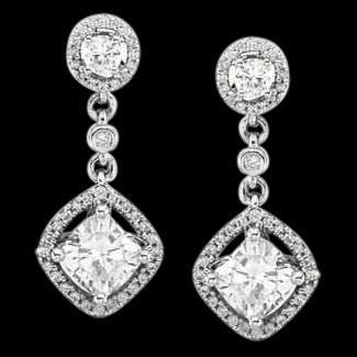 Sparkling diamonds chandelier earrings 3.50 carat diamond earring