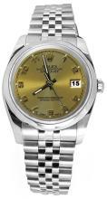 Champagne Arabic dial rolex perpetual date just SS watch jubilee smooth bezel