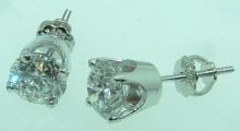 F VS1 2.51 ct. DIAMOND STUDS EARRING studs earrings