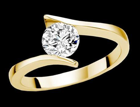 1.25 ct. F VS1 Round cut diamond solitaire anniversary ring yellow gold new