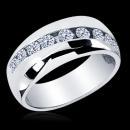 1.25 CT. MEN'S ROUND CUT DIAMOND WEDDING BAND RING 14K White gold