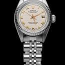 Fluted bezel lady watch white roman dial rolex SS jubilee bracelet datejust