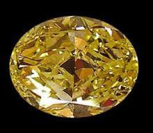 Fancy yellow canary loose diamond 2.50 ct. oval cut