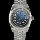 Fluted bezel blue string diamond dial rolex gents datejust watch SS jubilee
