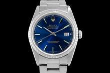 Fluted bezel rolex date just watch oyster perpetual blue stick dial rolex