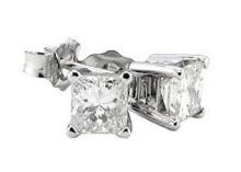 G SI1 diamonds 4 ct. earrings white gold woman jewelry
